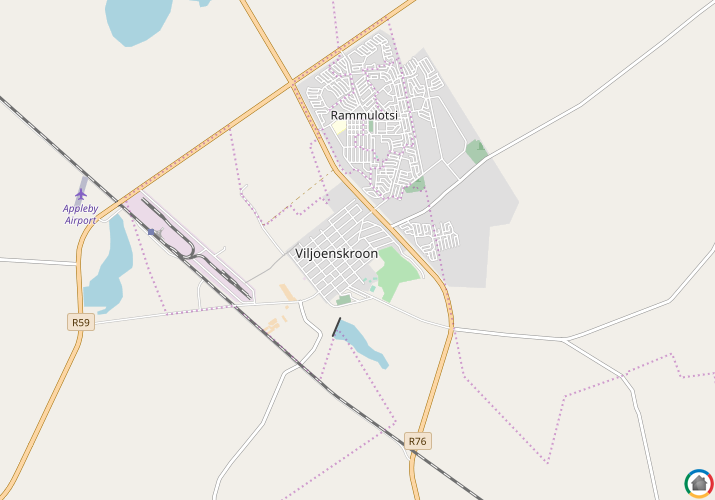 Map location of Viljoenskroon
